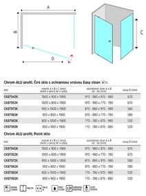 Mereo Mereo, Sprchový kút, Lima, obdĺžnik, pivotové dvere a pevný diel, chrom ALU, sklo Point, MER-CK87972K