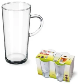 Hrnček sklo 350ml KARINA, 4ks sada caffe latte KLC