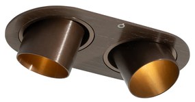 Zaoblené zapustené bodové svetlo tmavá bronz GU10 35 mm sklopné 2-svetlo - Installa