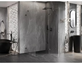 Mexen Lunar, výklopný sprchový kút pravý 80 x 70 cm, 8mm číre sklo, profil grafit brúsený, 834-080-070-66-00-P