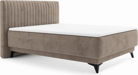 Posteľ Kalla 140x200 cm, svetlo hnedá taupe látka