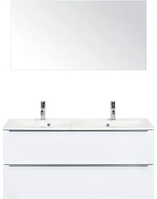 Kúpeľňový nábytkový set Pulse 120 cm s dvojitým umývadlom a zrkadlom biela vysoko lesklá 84727001