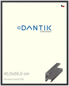 DANTIK rám na obraz 40x50 | ALU Černá matná (Plexi Čiré)