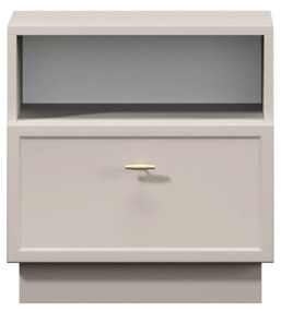 Nočný stolík Lorini 45 cm na sokli - kašmírová / zlatá úchytka T
