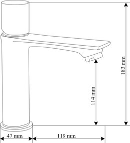 Mexen Royo One Umývadlová batéria, čierna-zlatá, 72201-75