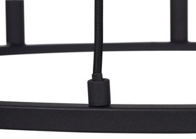 Priemyselné závesné svietidlo čierne s 9 svetlami - Knight