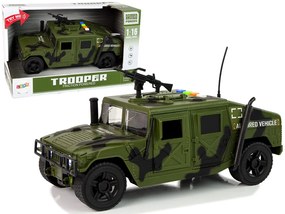 LEAN TOYS Vojenské vozidlo, trecí pohon – tmavá camo