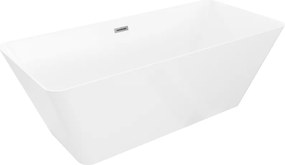 Mexen Velo Slim, voľne stojaca vaňa 170 × 75 cm, biela lesklá, grafitový prepad, 52811707500-95