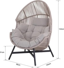 MI Ratanové kreslo HOLAND béž (LM)