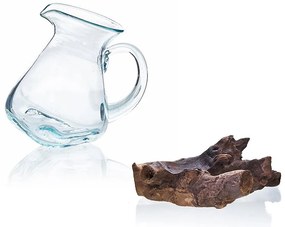 Roztavené sklo na dreve - Karafa