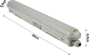 SADA 2 ks hermetických svietidiel PILA 60cm 18W 4000K 2000lm IP65