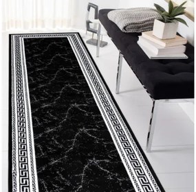 Koberec / Behúň GLOSS 2813 87 ramka, grécky - čierny / sivý