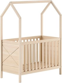 Postieľka z borovicového dreva s nastaviteľnou výškou 60x120 cm v prírodnej farbe Scott – Vipack