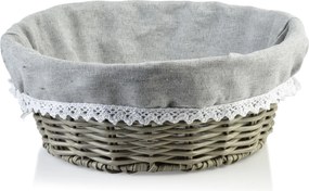 Okrúhly košík na pečivo SINO 23x10 cm sivý