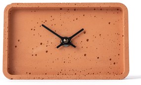 Stolové hodiny z betónu CLOCKIES, 16x10cm, obdĺžnikové, oranžové