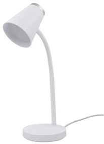 Stolná lampa Chico, 1x biele/chrómové PVC tienidlo, w