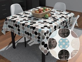 Biante Dekoračný štvorcový obrus Leona LN-060 Tyrkysové a čierne guličky na bielom 60x60 cm