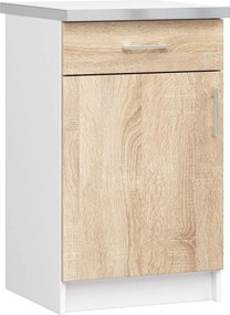 Kuchynská linka Olivie 1,8 m presklená biela/dub sonoma