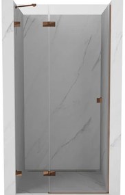 Mexen Lunar, ľavé výklopné sprchové dvere 70 cm, 8mm číre sklo, ružové zlato profil, 834-070-000-60-00-L