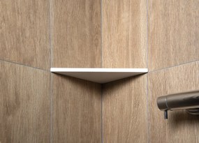 Sapho Sapho, ABELINE rohová polica Rockstone 250x250mm, biela matná, AE250-0101