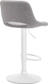 Barová stolička Camden - látka, biely rám - Svetlo sivá