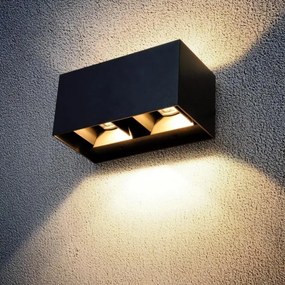 Brilagi - LED Vonkajšie nástenné svietidlo DOUBLE CUBE LED/12W/230V čierna IP65