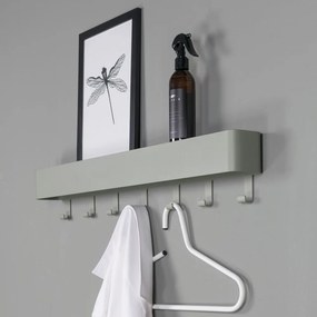 Zeleno-sivý kovový nástenný vešiak s poličkou Dax Play – Spinder Design