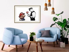 Artgeist Plagát - Banksy: Mushroom Picker [Poster] Veľkosť: 60x40, Verzia: Zlatý rám