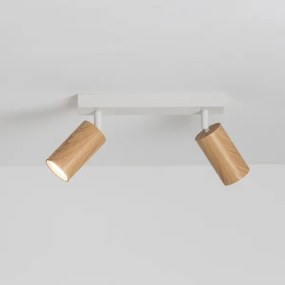 Brilagi - Bodové svietidlo SELE 2xGU10/30W/230V biela/dekor duba