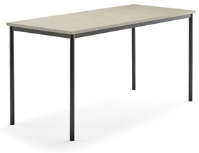Stôl SONITUS, 1800x800x900 mm, linoleum - svetlošedá, antracit