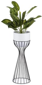 Kovový kvetináč LOFT 56x20 cm čierna/biela