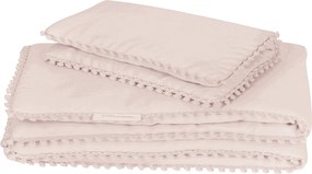 Sada do postieľok s čipkou púdrovo ružová 50x65cm