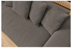 Sivo-hnedá menčestrová pohovka 280 cm Voltaire – Bobochic Paris