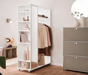 Mobilná vešiaková skriňa so zrkadlovou skriňou