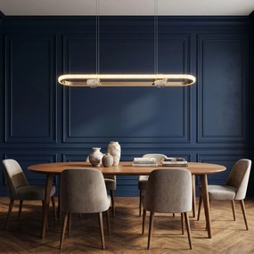 Toolight Toolight, LED závesné svietidlo 98cm, 120W, 4000K, 5000lm, G159-CP, zlatá lesklá, OSW-06411