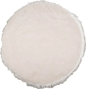 Biely melírovaný okrúhly koberec Ruggy - Ø 100*3 cm