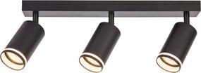Bodové svietidlo Pipe Ring, 3x čierne kovové tienidlo, b