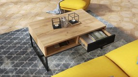 NYX Dub Craft zlatý/Čierna matná - MODERNÝ KONFERENČNÝ STOLÍK SO ZÁSUVKOU, LOFT