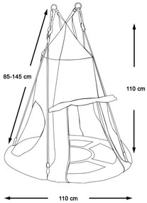 Hojdací kruh bocianie hniezdo, so stanom, 110 cm, červený
