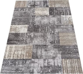 DY Sivý koberec s geometrickým vzorom Panamero 24 Rozmer: 80x150 cm