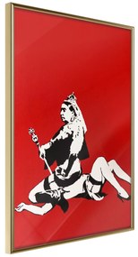 Artgeist Plagát - Banksy: Queen Victoria Veľkosť: 40x60, Verzia: Zlatý rám