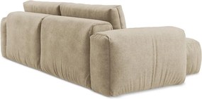 Svetlohnedá ženilková rozkladacia rohová pohovka (ľavý roh/s leňoškou) Kuki – Makamii