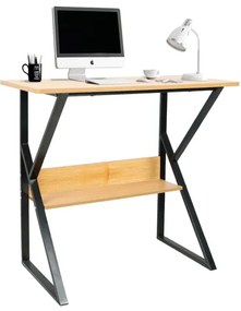 Kondela Písací stôl s policou, buk/čierna, TARCAL 80
