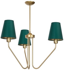 Luster Victoria, 3x zelené textilné tienidlo, g