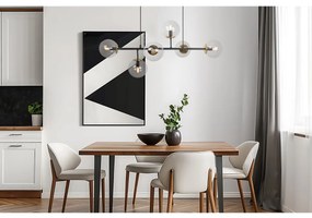 Závesné svietidlo Paris, 6x číre sklenené tienidlo, B/G