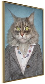 Artgeist Plagát - Mrs. Cat [Poster] Veľkosť: 40x60, Verzia: Zlatý rám