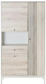Vitrína Frost 100 cm krémová/alpský dub