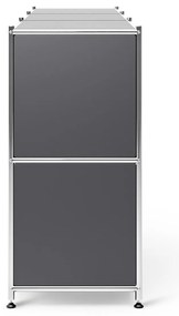 Kovový regál »CN3« s 3 premiestniteľnými priehradkami, sivý