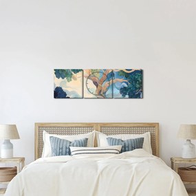 Obraz – Vesmírny strom (s hodinami) (90x30 cm)