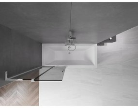 Mexen Velar L, 2-krídlová posuvná vaňová zástena 80 x 150 cm, 8mm šedé sklo, chrómový profil, 896-080-003-41-01